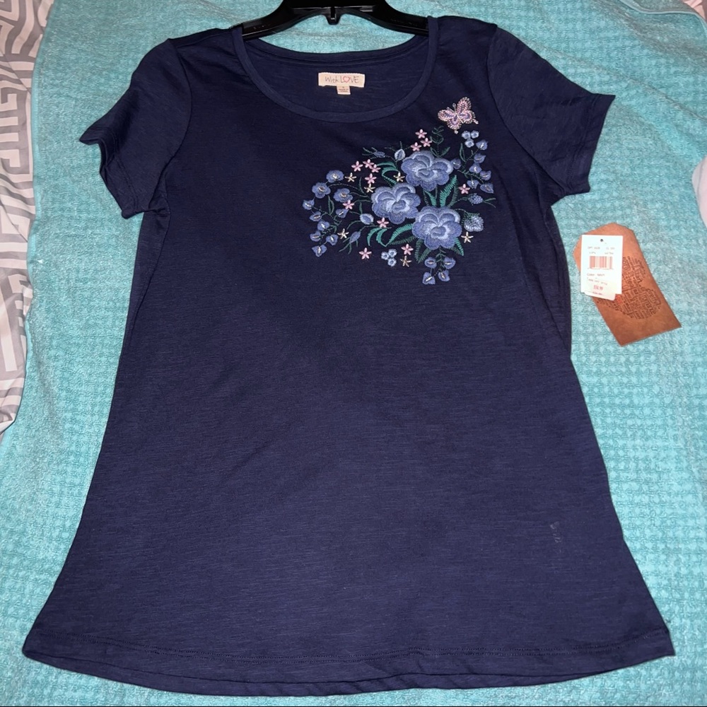 🌼 With Love Shirt Womens Size S Small New NWT Short-sleeve Shirt Spring